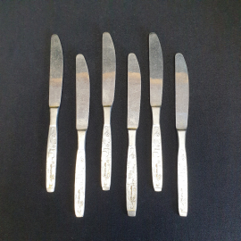 Набор столовых ножей, ручка с ладьёй, 6 шт, нержавейка, СССР